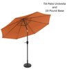 Pure Garden 10-Foot Patio Umbrella with Auto-Tilt and Base, Terracotta 50-LG1053B